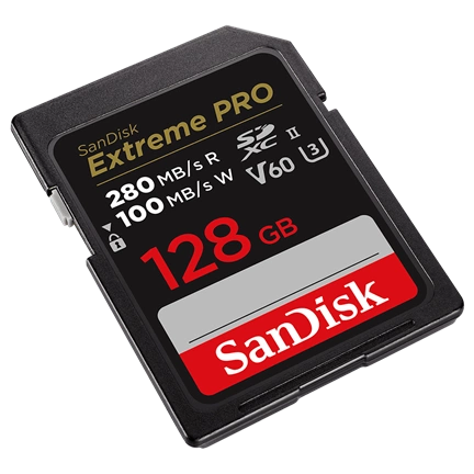 SANDISK SDXC EXTREME PRO KÁRTYA 128GB, 280/100 MB/s, UHS-II, V60,C10 (215492)