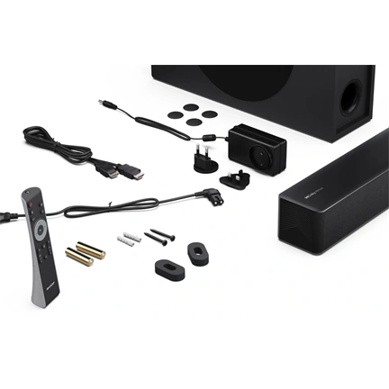 SHARP HT-SBW310 2.1 Dolby Atmos® / DTS Virtual:X® hangprojektor vékony vezeték nélküli mélynyomóval fekete