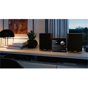 SHARP XL-B512BR Bluetooth mikrohifi rendszer barna fa hangszórókkal
