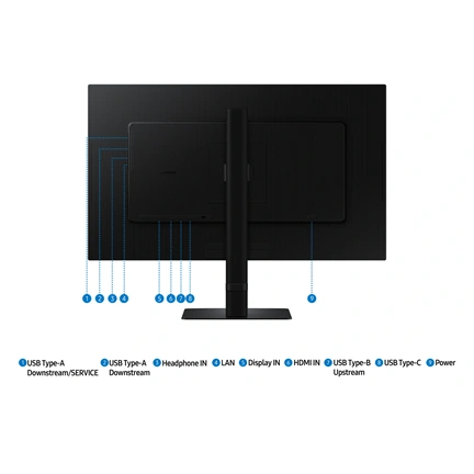 Samsung 27" ViewFinity S8 S80UD monitor - UHD, HDR10, USB-C, állítható magasságú, forgatható, elfordítható, dönthető