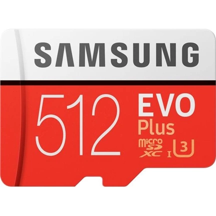 Samsung 512GB SD micro EVO Plus (SDXC Class10) (MB-MC512GA/EU) memória kártya adapterrel