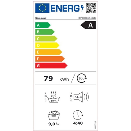 Samsung DV90DG6845LBU4 szárítógép AI szárítással 9 kg