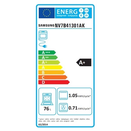 Samsung NV7B41301AK/U3 Bespoke AI sütő teleszkópos sütősínnel 76 L, tiszta fekete