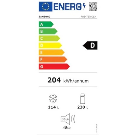 Samsung RB34C670DSA/EF alulfagyasztós hűtőszekrény Wi-fi-vel 344 L, fémes grafit