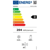 Samsung RB34C672DBN/EF alulfagyasztós hűtőszekrény beépített Wi-fi-vel 344 L, birodalmi fekete