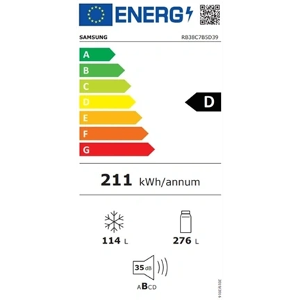 Samsung RB38C7B5D39/EF Bespoke alulfagyasztós hűtőszekrény Wi-fi-vel 390 L, szatén bézs