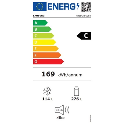 Samsung RB38C7B6CS9/EF Bespoke alulfagyasztós hűtőszekrény Wi-fi-vel 390 L, inox