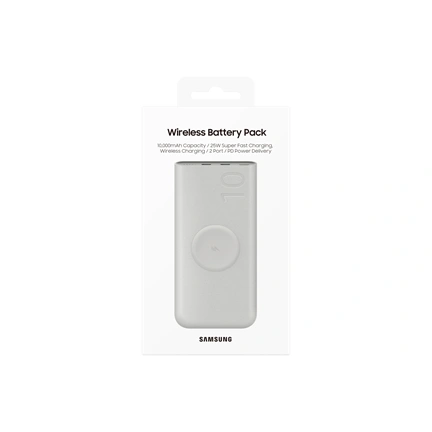 Samsung U2510 külső akkumulátor 25W, vezeték nélküli, 10.000mAh, bézs