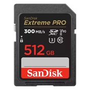 SanDisk Extreme Pro  SDXC™ memóriakártya 300 MB/s olvasás UHS-II, U3, V90 512GB