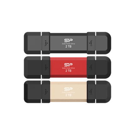 Silicon Power DS72 külső SSD, pendrive méret, USB Type-A+C, 1050/850MB/s, 1TB, piros