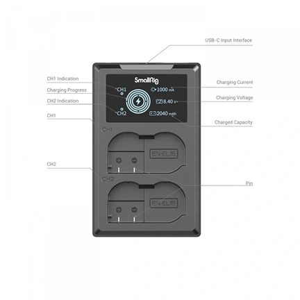 SmallRig EN-EL15 Camera Battery and Charger Kit 3820B