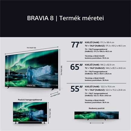 Sony Bravia 8 televízió K-55XR80 - 55" OLED 4K UHD HDR, Google TV