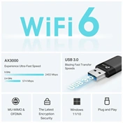 TP-Link Archer TX50U AX3000 kétsávos, vezeték nélküli USB adapter