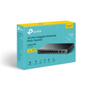 TP-Link LS1210GP switch - asztali, 10 port, gigabites, 8 porton PoE+