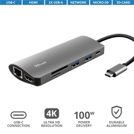 TRUST Dalyx 7-in-1 USB-C Multiport Adapter