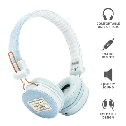 TRUST Fyber Headphones - light denim