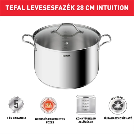 Tefal B8644474 Intuition lábas + fedő 20 cm