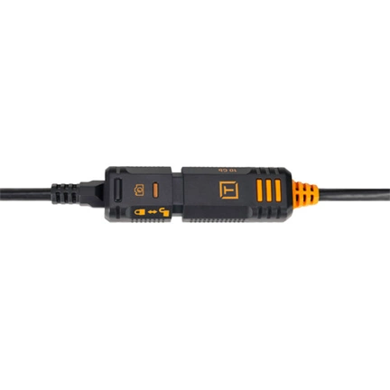 TetherPro Optima 10G USB-C TetherBoost Locking Extension Cable, 16’ (4.8m), High Visibility Orange