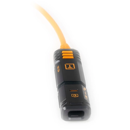 TetherPro Optima 10G USB-C TetherBoost Locking Extension Cable, 16’ (4.8m), High Visibility Orange