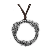 The Elder Scrolls Online Pendant "Ouroboros"  sárkányos fémdísz bőr nyakpánttal
