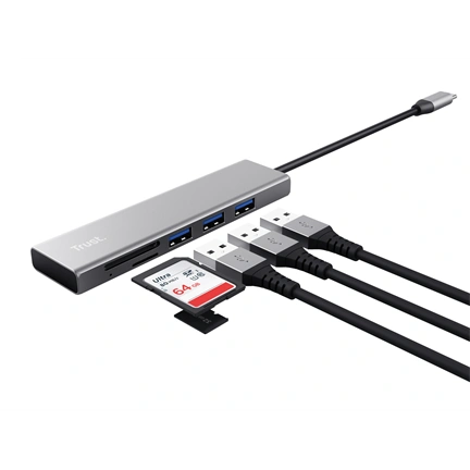 Trust 24191 Halyx Fast USB-C Hub & Card Reader