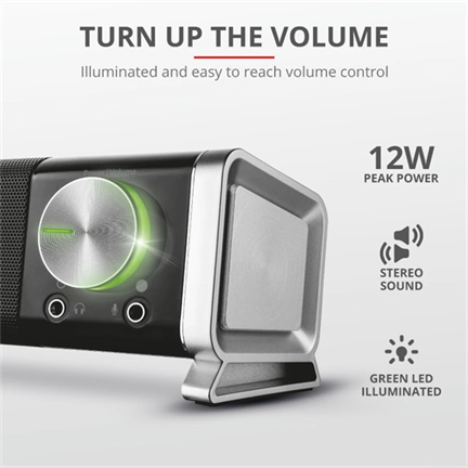 Trust Asto Sound Bar 2.0 12W fekete PC hangszóró