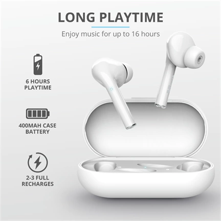 Trust Nika Touch Wireless Bluetooth headset fehér