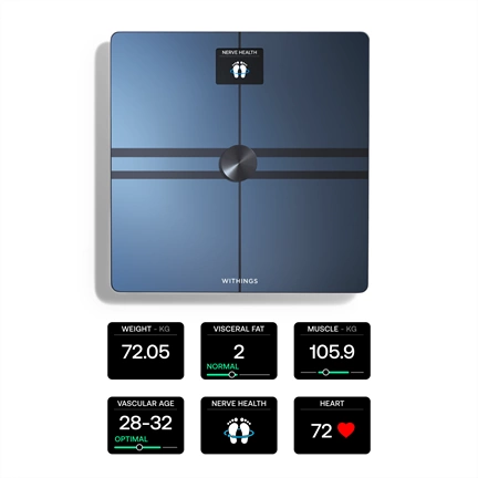 Withings Body Comp Complete Body Analysis Wi-Fi Scale - Fekete