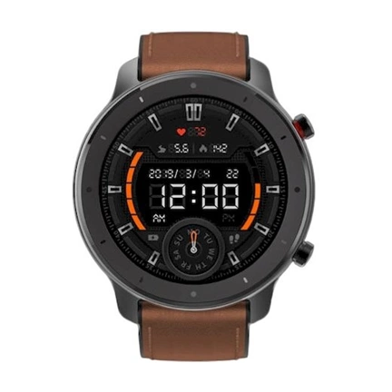 Xiaomi Amazfit GTR 47mm - Black (Brown leather strap)