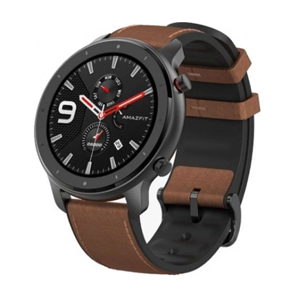 Xiaomi Amazfit GTR 47mm - Black (Brown leather strap)