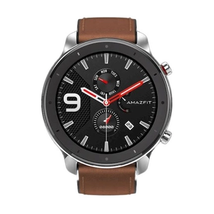 Xiaomi Amazfit GTR 47mm - Steel (Brown leather strap)