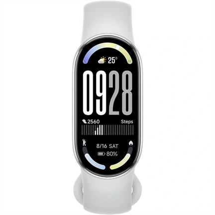 Xiaomi Smart Band 10 okoskarkötő - fémkeret, 1,72" AMOLED kijelző, pulzus, SpO2, Glacier Silver aktivitásmérő
