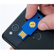 Yubico - YubiKey FIDO2 U2F Security Key, USB-A, NFC, blue