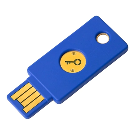 Yubico - YubiKey FIDO2 U2F Security Key, USB-A, NFC, blue