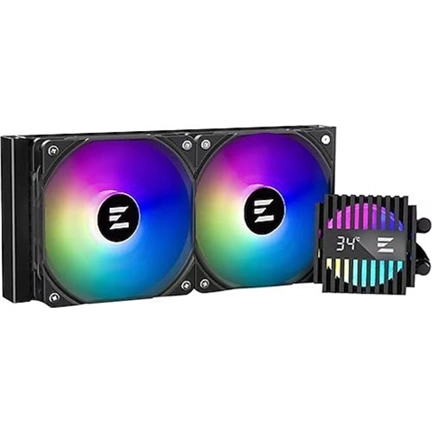 Zalman Alpha2 A24 komplett vízhűtőrendszer, 2x120mm, ARGB szivattyú és ventilátorok, fekete